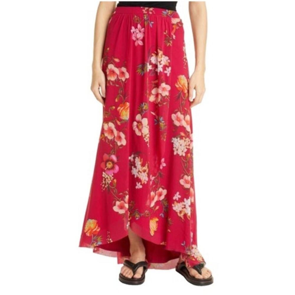 Fuzzi Gonna Lunga Floral Maxi Skirt in Porpora Women's Size XXS NEW With Tags